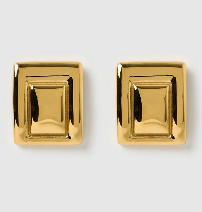 GOLDEN PYRAMID LUXE EARRINGS In Solid Non-Tarnish Stainless Steel With 18K Gold-Plate