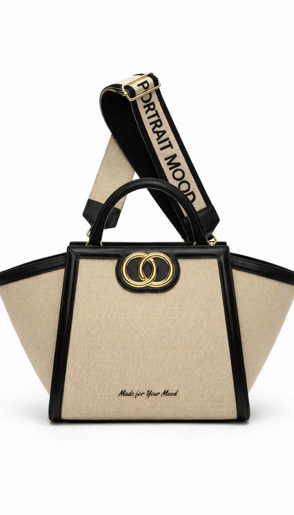 The P|M Icon Frame Tote - Noir & Sand Edition