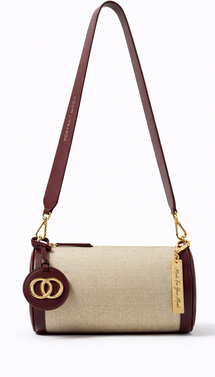 The P|M Grand Tour Canvas Barrel Bag - Burgundy Edition