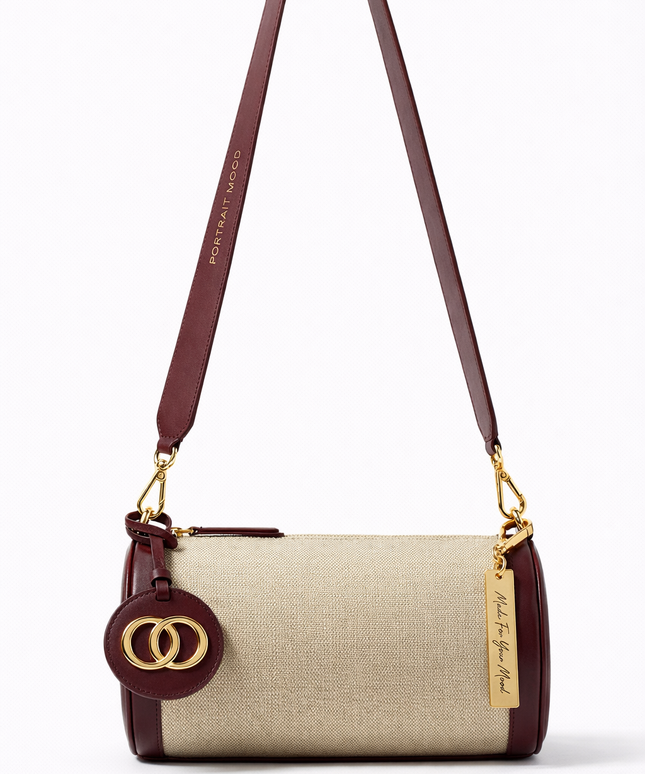 The P|M Grand Tour Canvas Barrel Bag - Burgundy Edition