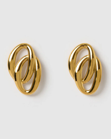 ECHO LINK EARRINGS IN 18K GOLD PLATE In Solid Stainless Steel 18K Gold-Plate