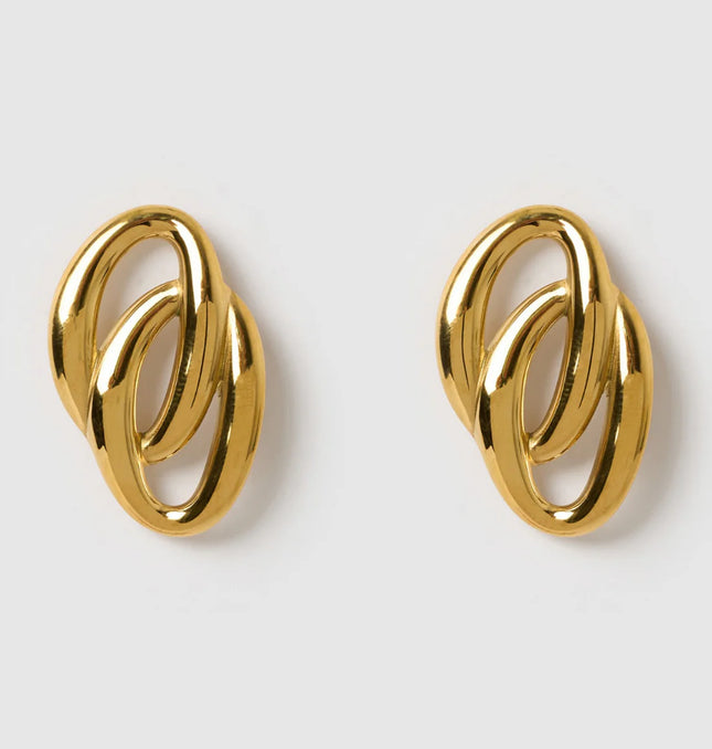 ECHO LINK EARRINGS IN 18K GOLD PLATE In Solid Stainless Steel 18K Gold-Plate