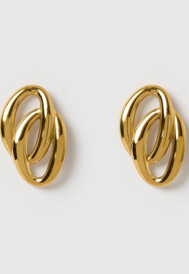 ECHO LINK EARRINGS IN 18K GOLD PLATE In Solid Stainless Steel 18K Gold-Plate