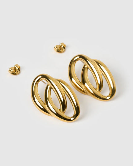 ECHO LINK EARRINGS IN 18K GOLD PLATE In Solid Stainless Steel 18K Gold-Plate