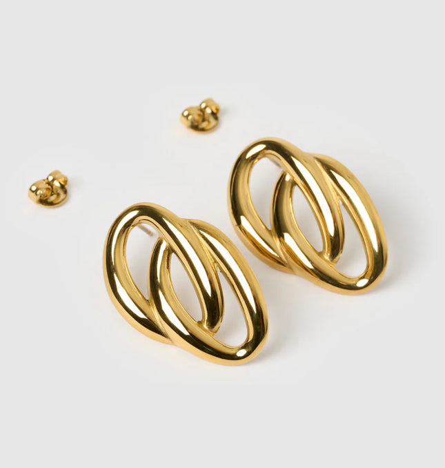 ECHO LINK EARRINGS IN 18K GOLD PLATE In Solid Stainless Steel 18K Gold-Plate