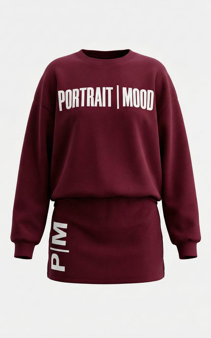 The Burgundy Alignment Skirt Set