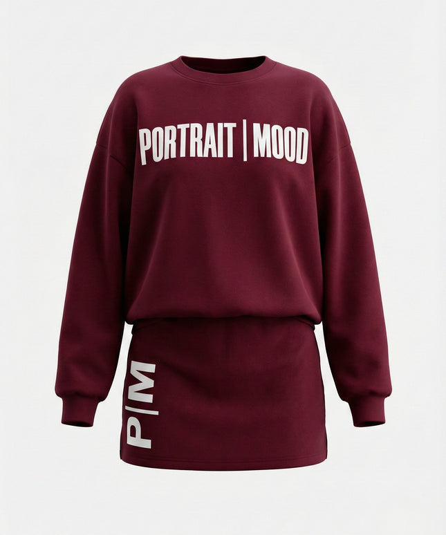 The Burgundy Alignment Skirt Set