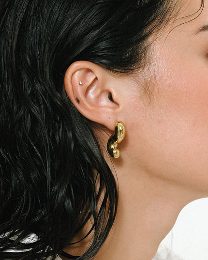 Sculpted Flow Earrings – Art in Motion - Made In Solid Non-Tarnish Stainless Steel With 18K Gold-Plate
