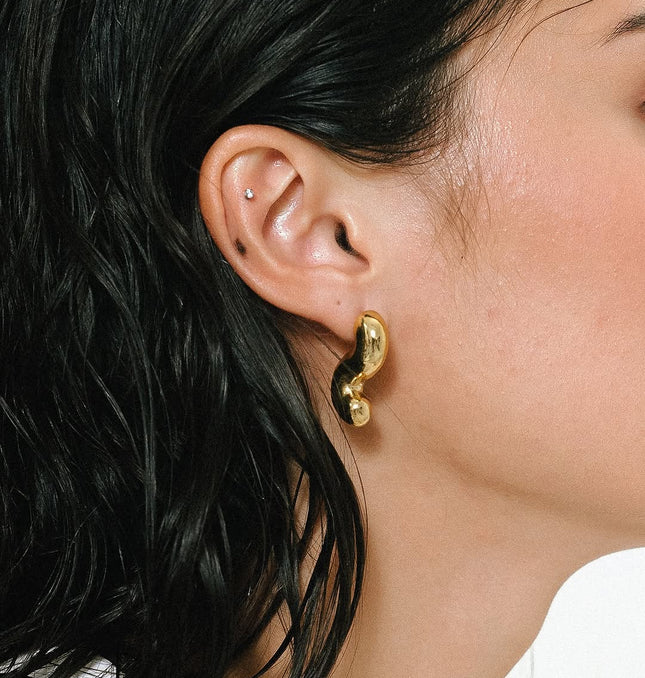 Sculpted Flow Earrings – Art in Motion - Made In Solid Non-Tarnish Stainless Steel With 18K Gold-Plate