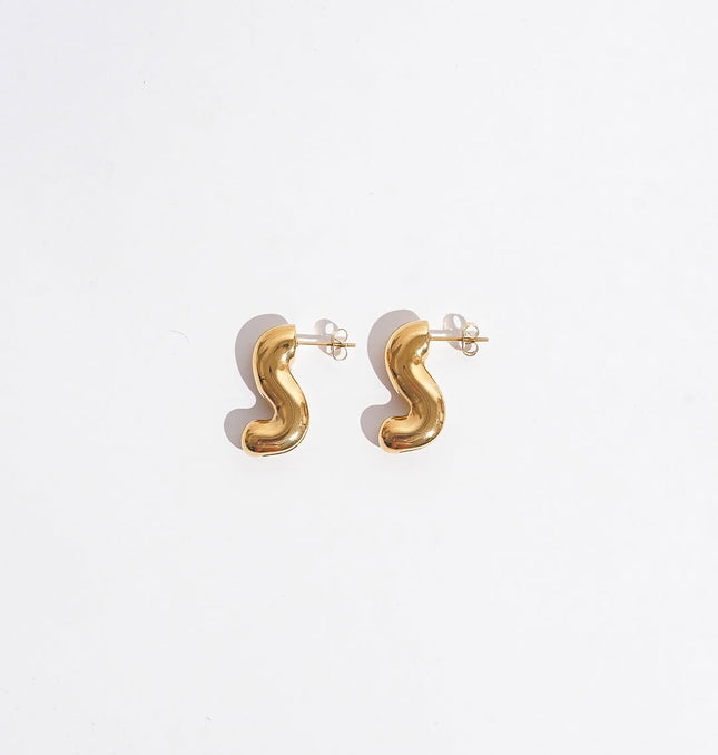Sculpted Flow Earrings – Art in Motion - Made In Solid Non-Tarnish Stainless Steel With 18K Gold-Plate