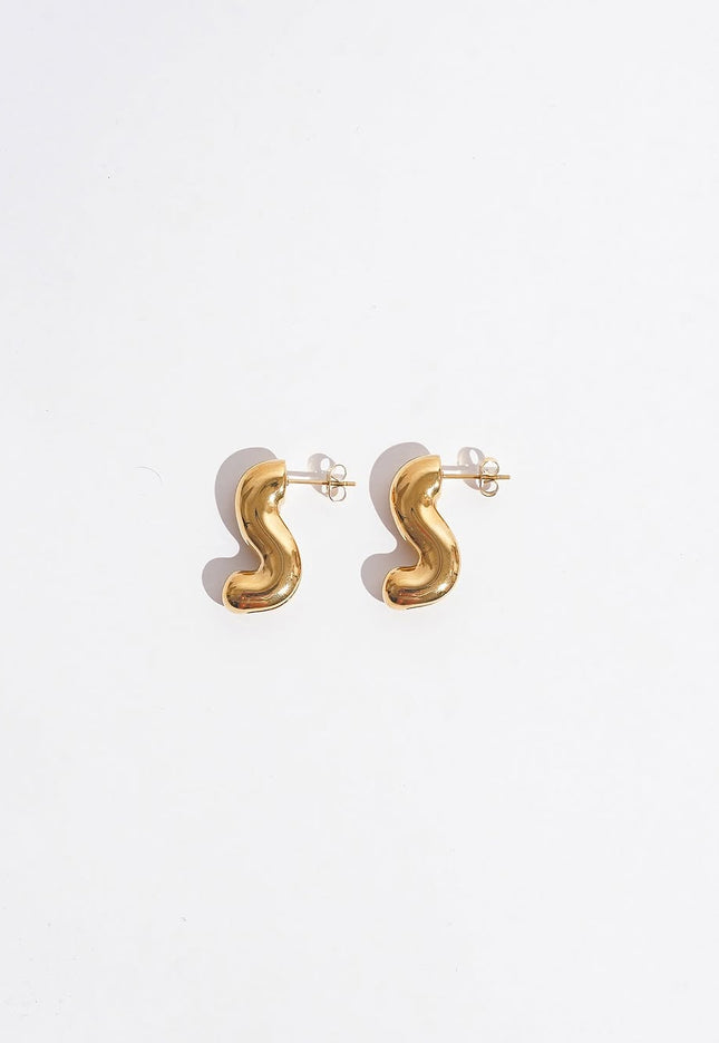 Sculpted Flow Earrings – Art in Motion - Made In Solid Non-Tarnish Stainless Steel With 18K Gold-Plate