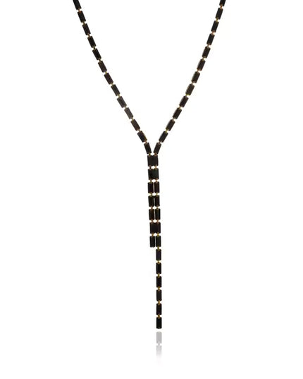 NOIR LUXE LARIAT PREMIUM NECKLACE - LIMITED EDITION In Solid Non-Tarnish Stainless Steel With 18K Gold-Plate