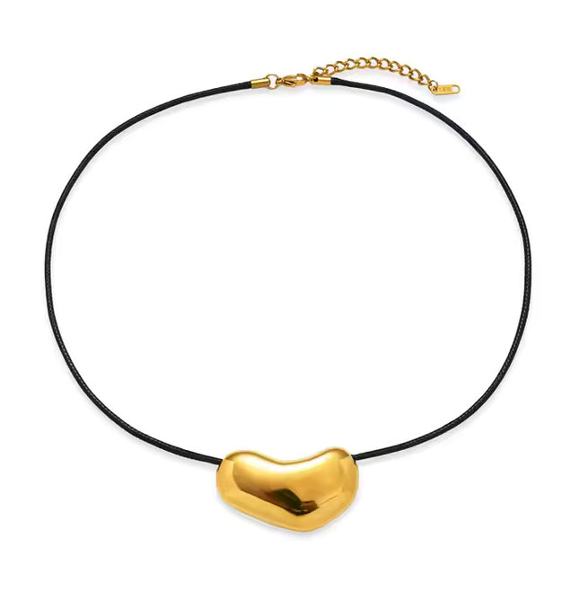 GOLDEN AURA PEBBLE NECKLACE In Solid Non-Tarnish Stainless Steel With 18K Gold-Plate