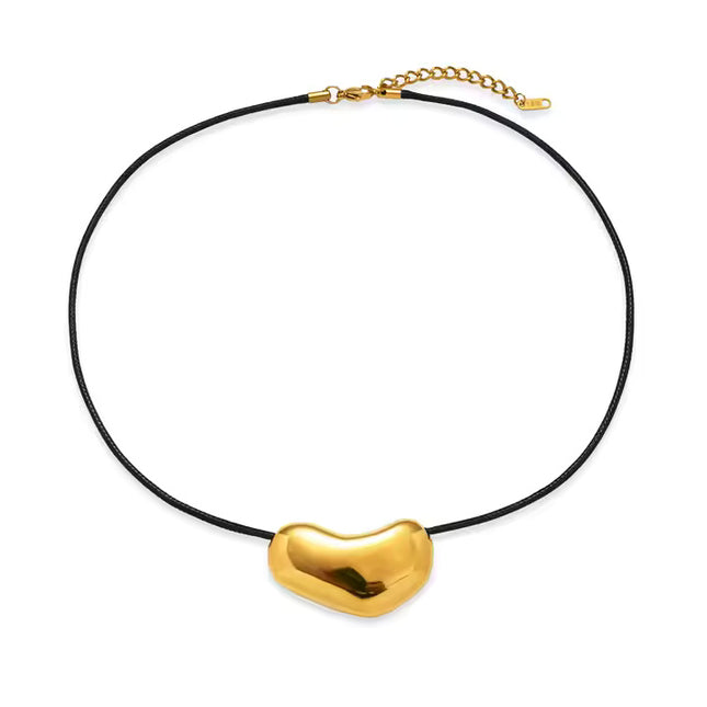 GOLDEN AURA PEBBLE NECKLACE In Solid Non-Tarnish Stainless Steel With 18K Gold-Plate