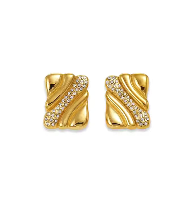 Gilded Luxe Studs – The Glamour Flow Earrings