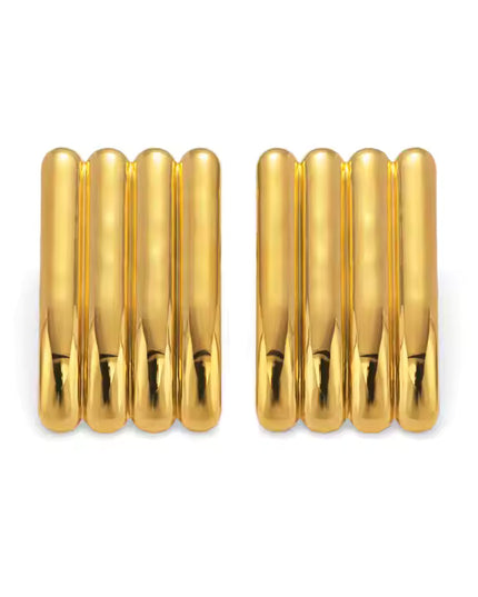THE CASCADE STUD EARRINGS In Solid Stainless Steel With 18K Gold-Plate