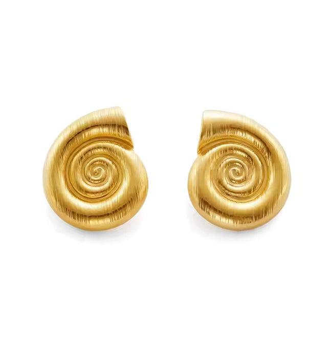 GOLDEN SPIRAL EARRINGS – MUSE HOOPS