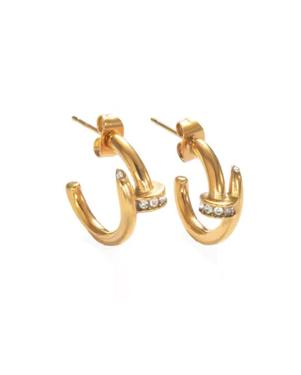 LUMI CLOU INSPIRED LINK HOOPS – GOLD EDITION - EARRINGS In Solid Non-Tarnish Stainless Steel With 18K Gold-Plate