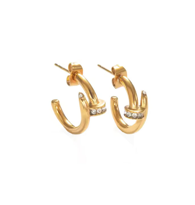 LUMI CLOU INSPIRED LINK HOOPS – GOLD EDITION - EARRINGS In Solid Non-Tarnish Stainless Steel With 18K Gold-Plate