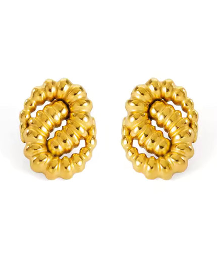 GOLDEN SERPENTINE VINTAGE DIOR EARRINGS In Solid Stainless Steel With 18K Gold-Plate