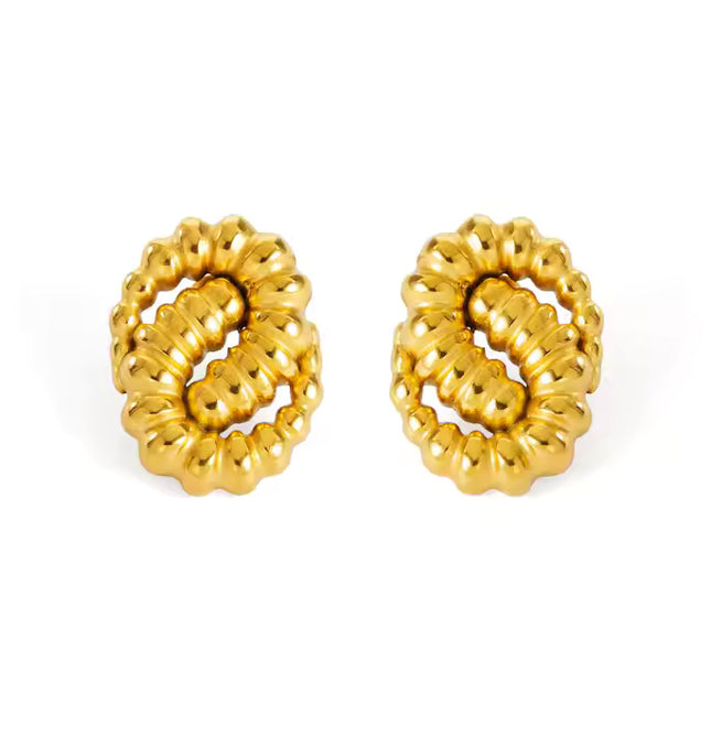 GOLDEN SERPENTINE VINTAGE DIOR EARRINGS In Solid Stainless Steel With 18K Gold-Plate