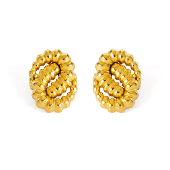 GOLDEN SERPENTINE VINTAGE DIOR EARRINGS In Solid Stainless Steel With 18K Gold-Plate