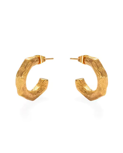 Golden Drift Hoops - EARRINGS In Solid Non-Tarnish Stainless Steel With 18K Gold-Plate