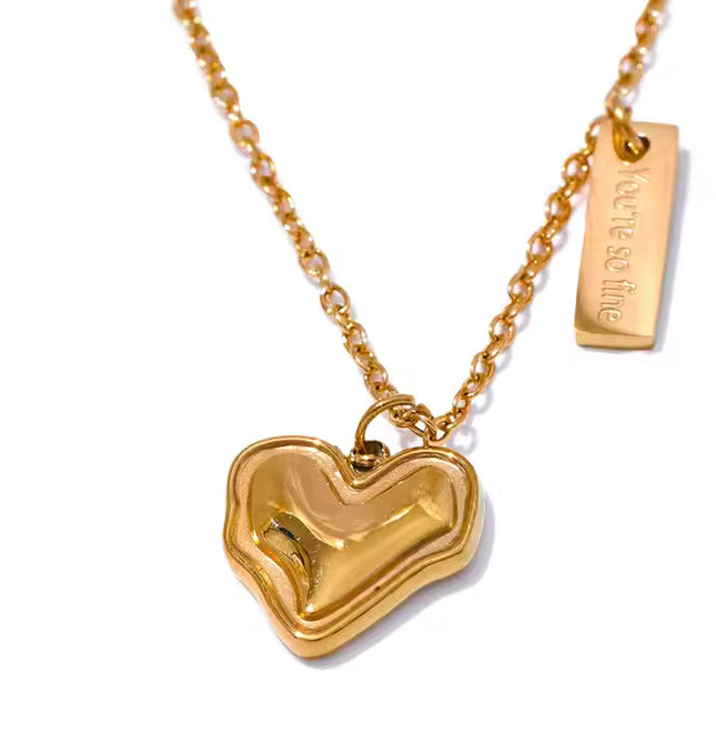 Melted Heart Necklace – A Love-Inspired Statement in Gold