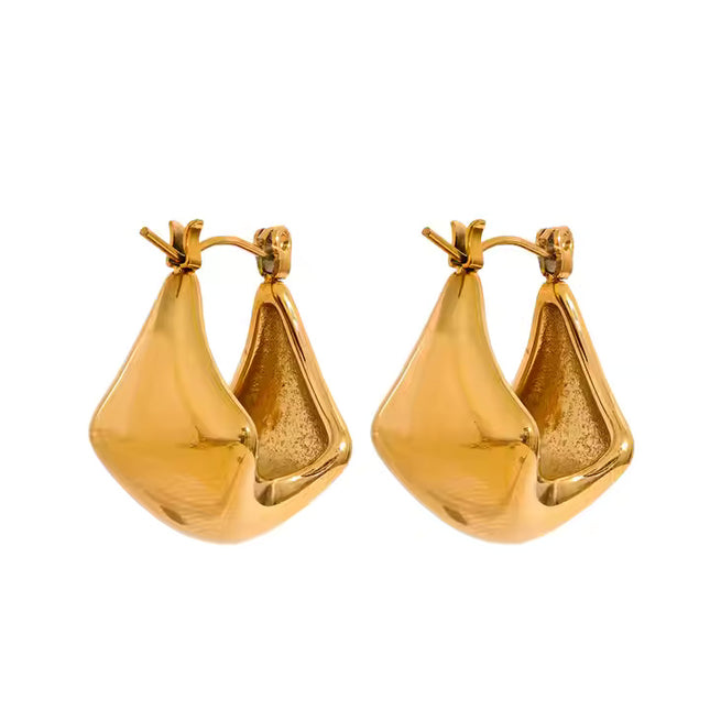 Luxe Hoop Earrings In Solid Non-Tarnish Stainless Steel With 18K Gold-Plate