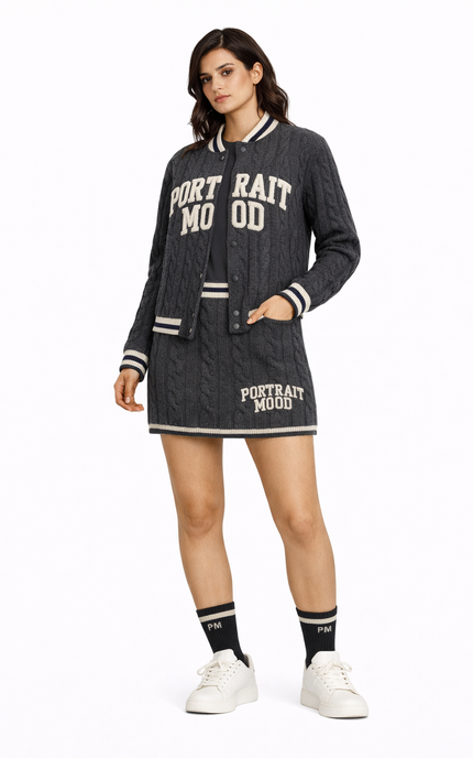 The Portrait Mood Varsity Cable Skirt