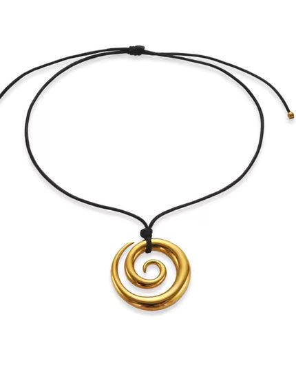 ETERNAL SPIRAL PENDANT NECKLACE In Solid Non-Tarnish Stainless Steel With 18K Gold-Plate