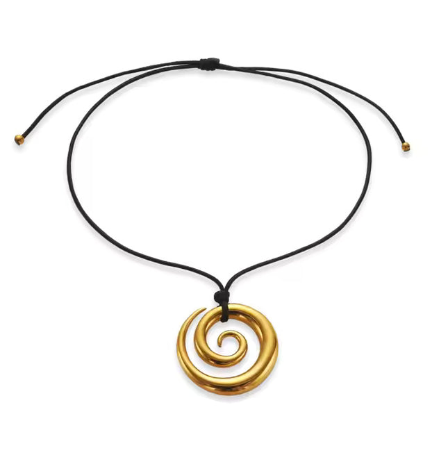 ETERNAL SPIRAL PENDANT NECKLACE In Solid Non-Tarnish Stainless Steel With 18K Gold-Plate