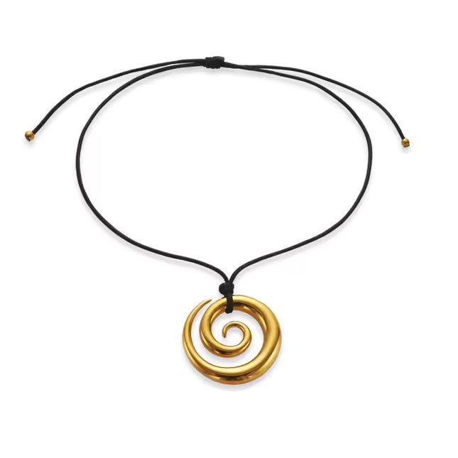 ETERNAL SPIRAL PENDANT NECKLACE In Solid Non-Tarnish Stainless Steel With 18K Gold-Plate