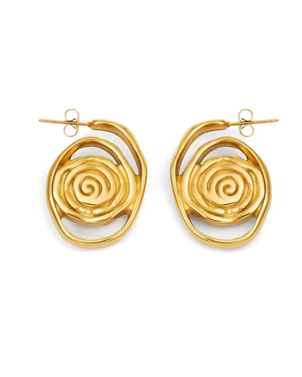 Golden Aura Luxe Spin Earrings – Spin Your Energy Into Art - In Solid Stainless Steel 18K Gold-Plate