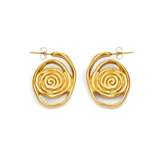 Golden Aura Luxe Spin Earrings – Spin Your Energy Into Art - In Solid Stainless Steel 18K Gold-Plate