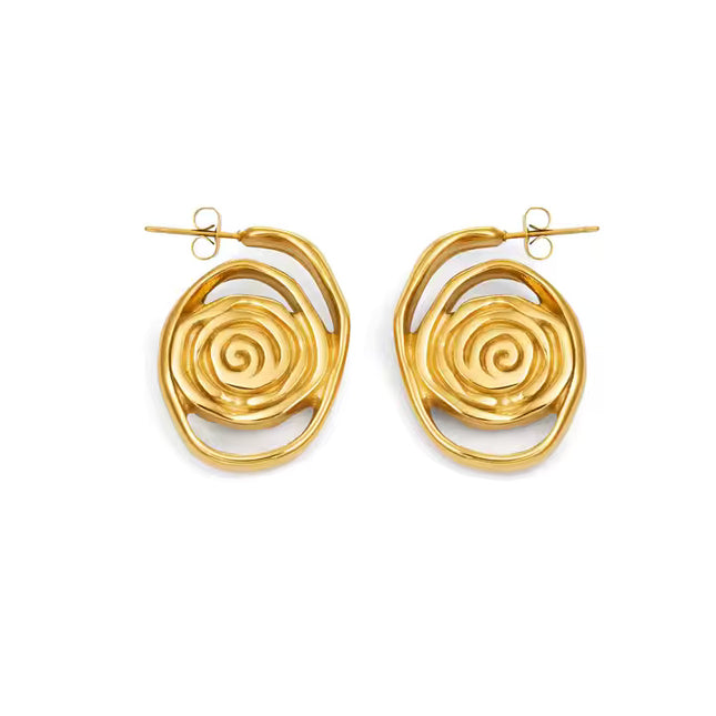 Golden Aura Luxe Spin Earrings – Spin Your Energy Into Art - In Solid Stainless Steel 18K Gold-Plate