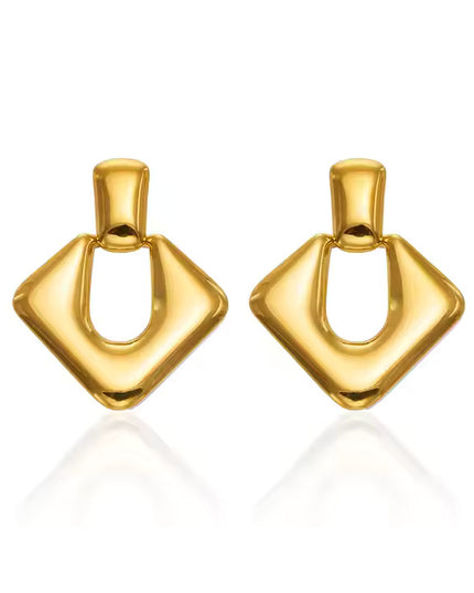 Crystal Dew Earrings – A Drop of Glam, A Splash of Bold In Solid Non-Tarnish Stainless Steel With 18K Gold-Plate