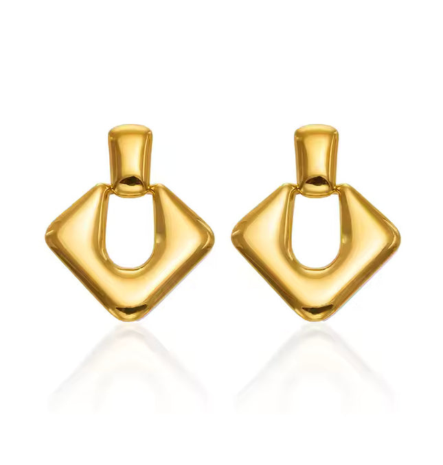 Crystal Dew Earrings – A Drop of Glam, A Splash of Bold In Solid Non-Tarnish Stainless Steel With 18K Gold-Plate