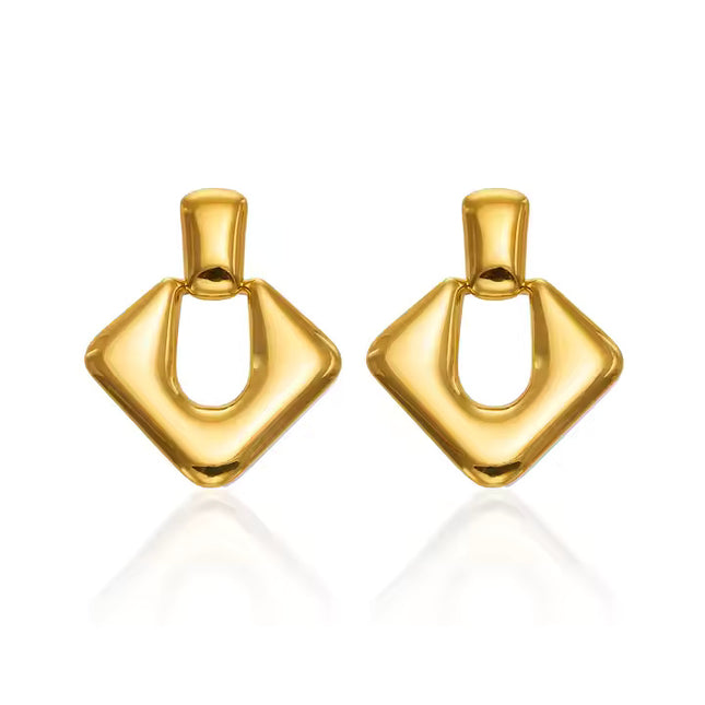 Crystal Dew Earrings – A Drop of Glam, A Splash of Bold In Solid Non-Tarnish Stainless Steel With 18K Gold-Plate