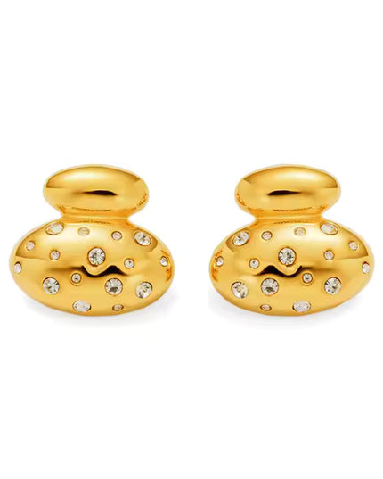 THE DOT DROP - EARRINGS In Solid Non-Tarnish Stainless Steel With 18K Gold-Plate