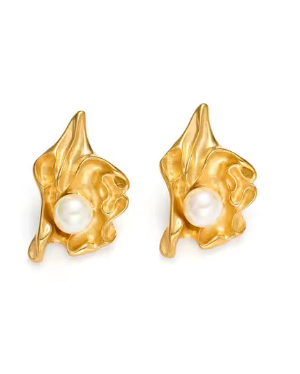 OCEAN BLOOM EARRINGS In Solid Stainless Steel With 18K Gold-Plate