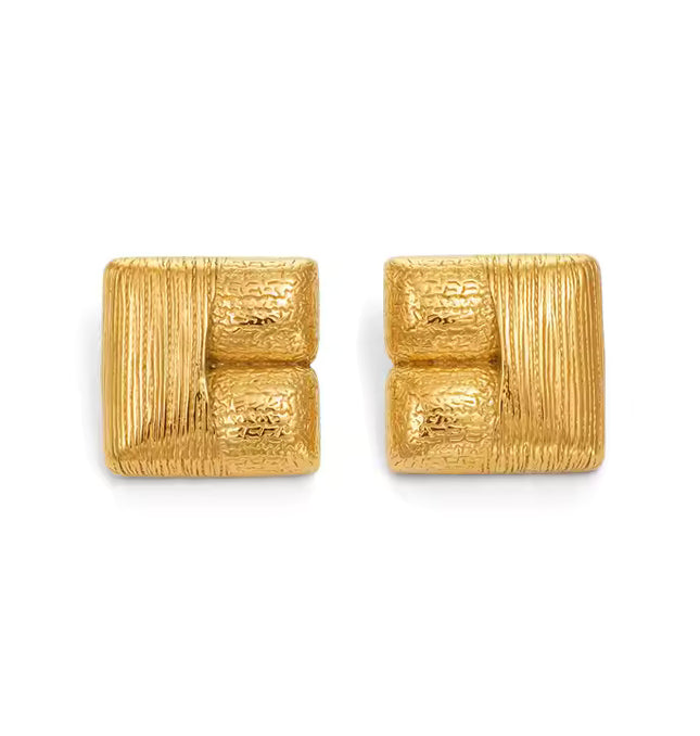 The Sculpted Block Earrings – Modern Texture Meets Artful Form