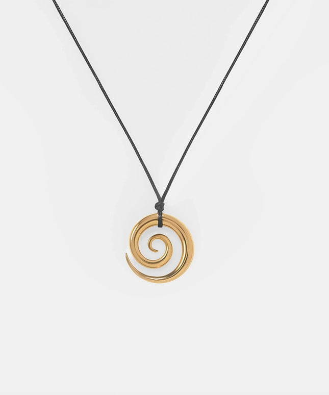 ETERNAL SPIRAL NECKLACE In Solid Non-Tarnish Stainless Steel With 18K Gold-Plate