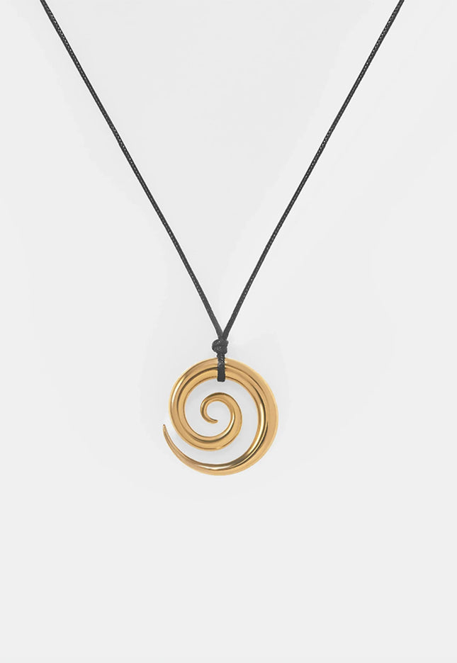 ETERNAL SPIRAL NECKLACE In Solid Non-Tarnish Stainless Steel With 18K Gold-Plate
