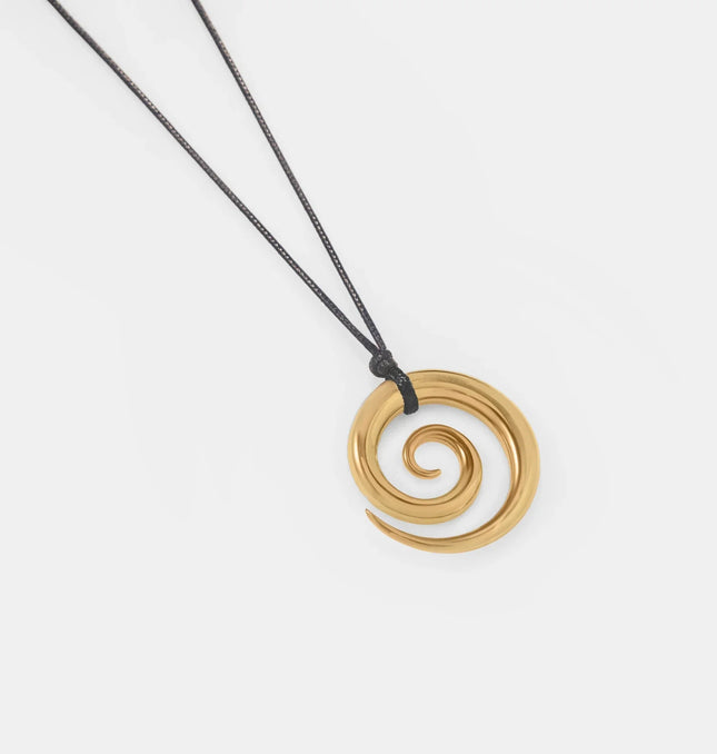 ETERNAL SPIRAL NECKLACE In Solid Non-Tarnish Stainless Steel With 18K Gold-Plate