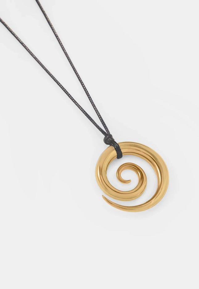 ETERNAL SPIRAL NECKLACE In Solid Non-Tarnish Stainless Steel With 18K Gold-Plate