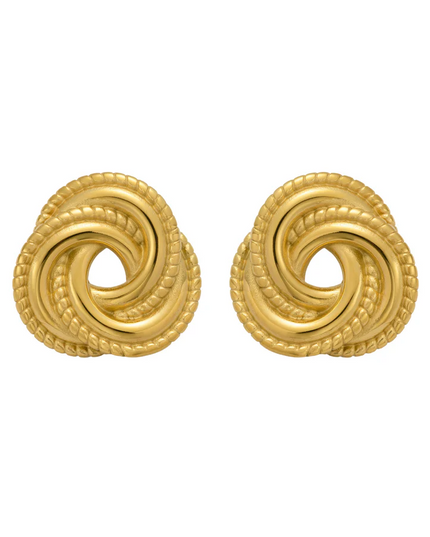 Éclat Doré Knot Stud Earrings In Solid Stainless Steel With 18K Gold Plate