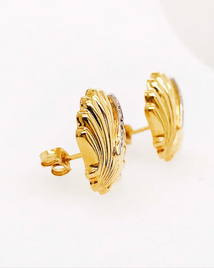 SIREN STUD EARRINGS – DIAMOND SHELL EDITION In Solid Stainless Steel With 18K Gold-Plate
