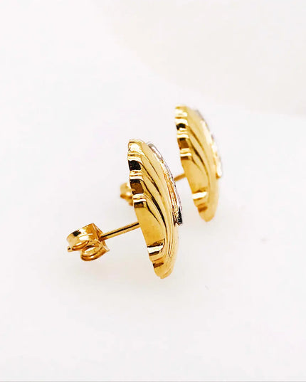 SIREN STUD EARRINGS – DIAMOND SHELL EDITION In Solid Stainless Steel With 18K Gold-Plate