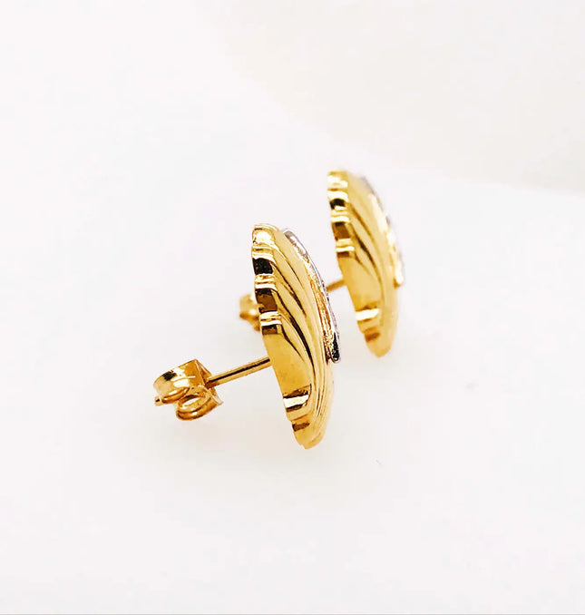 SIREN STUD EARRINGS – DIAMOND SHELL EDITION In Solid Stainless Steel With 18K Gold-Plate